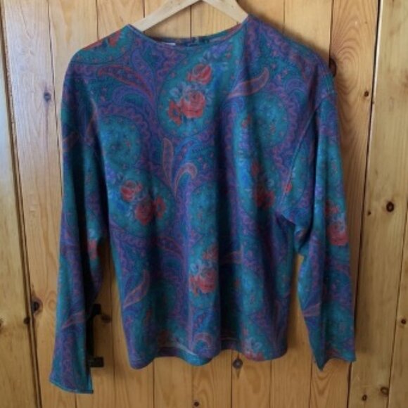 Vintage Ungaro Parallele Paisley Floral Dinner Jacket + Frilly Top 3-Piece Set - Picture 12 of 13